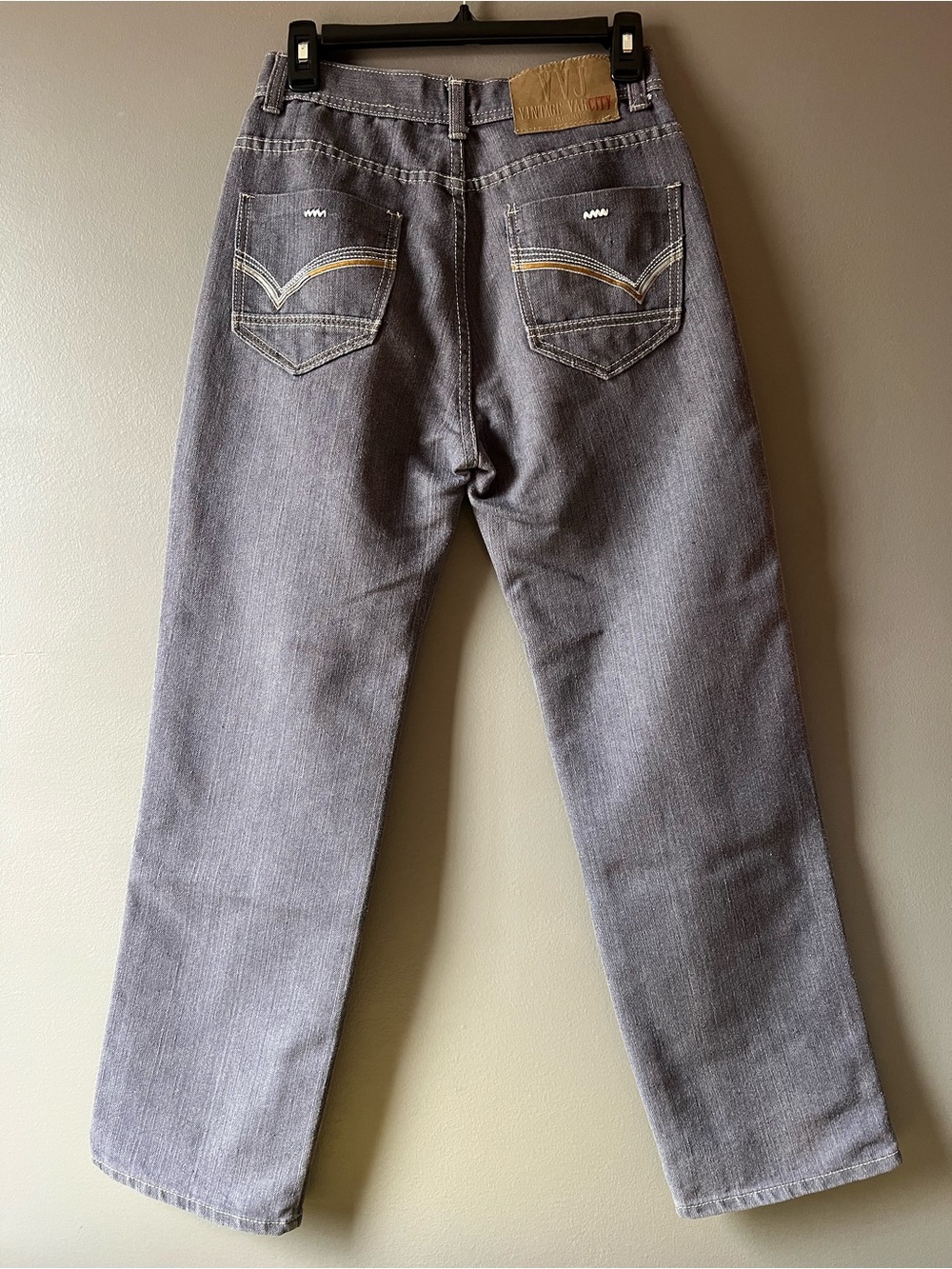 Men's Vintage VarCity Blue Gray High-Rise Straight-Leg Jeans